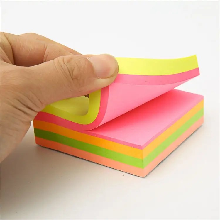 Colorful memo pad set promotional offset paper material memo pad table top custom lined sticky notes 4x6