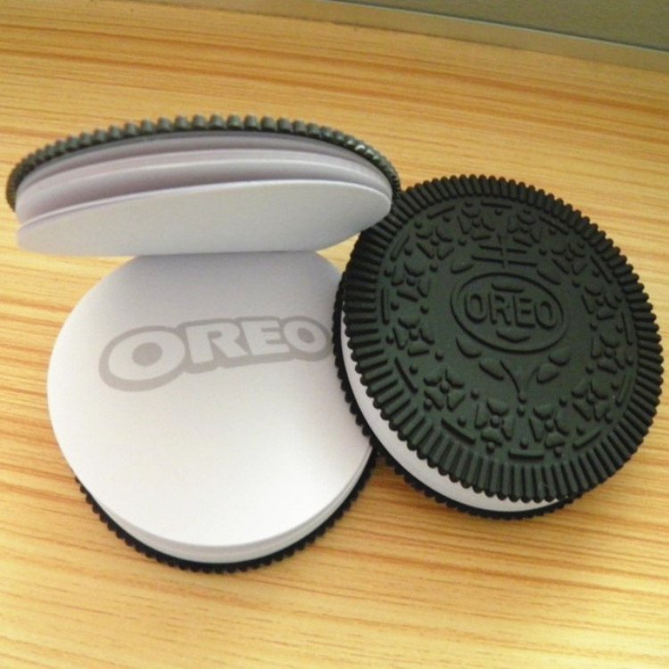 Creative soft pvc cover oreo notebook cookie memo pad