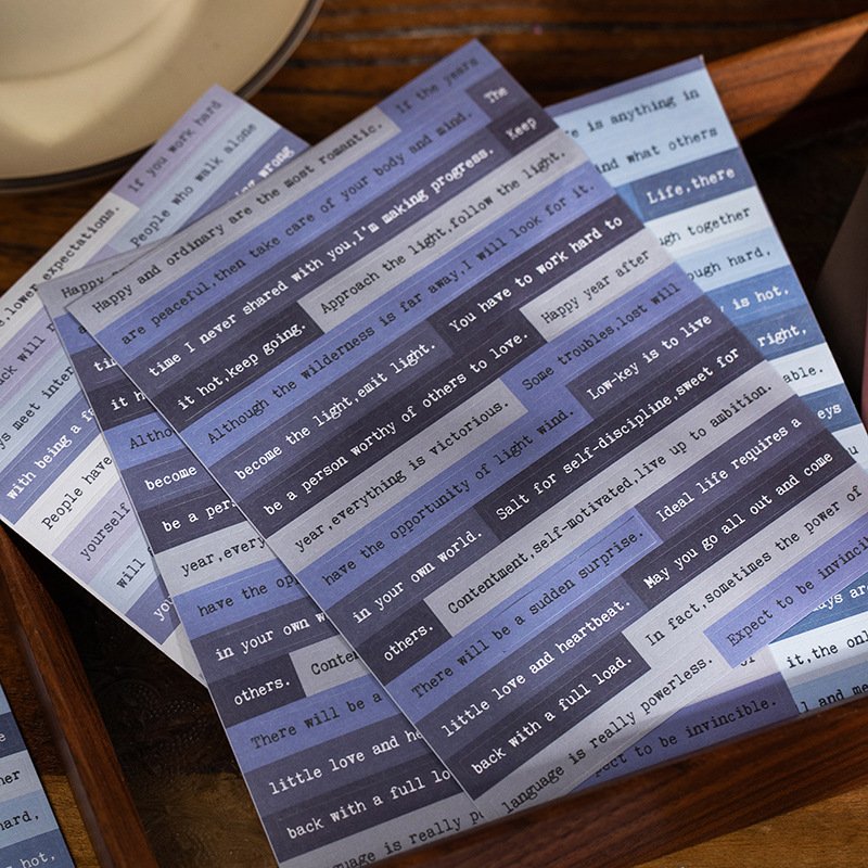 6 Pieces into English Stickers Indifferent Time Series Fresh Artistic Ins Journal Material Decorative Sticker 6Models
