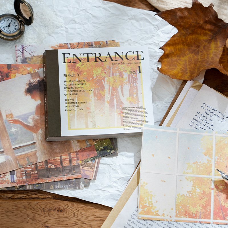 100pcs/pack Sketchbook Nature's Entrance Series Landscape Decorative Materials for Handbook