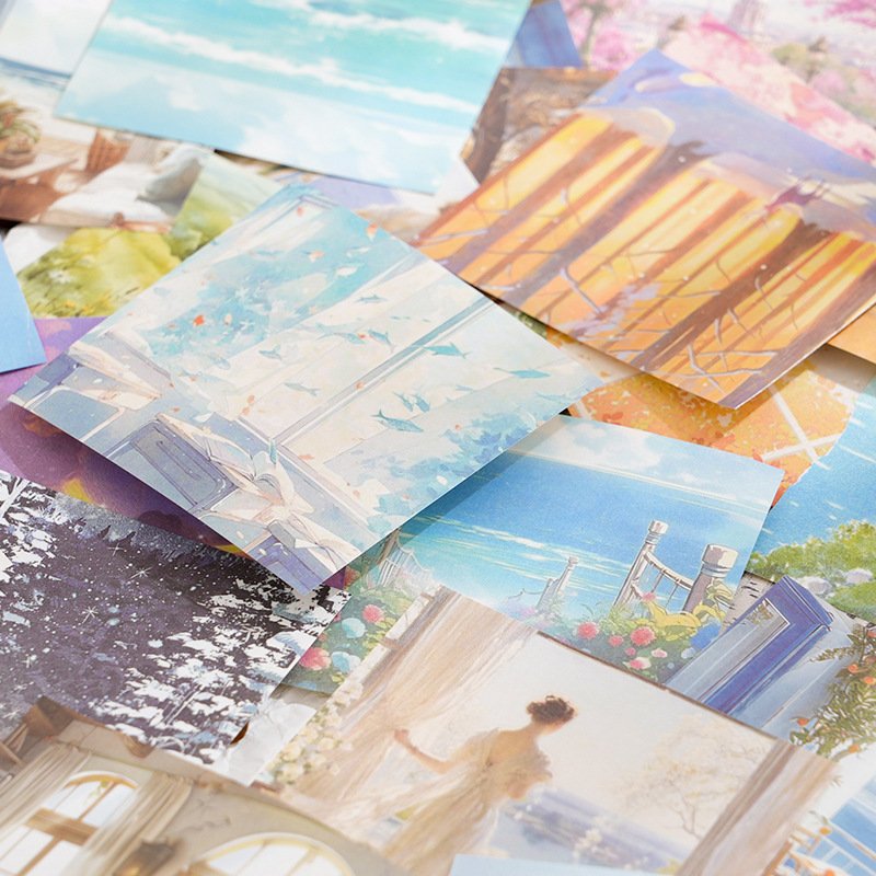 100pcs/pack Sketchbook Nature's Entrance Series Landscape Decorative Materials for Handbook