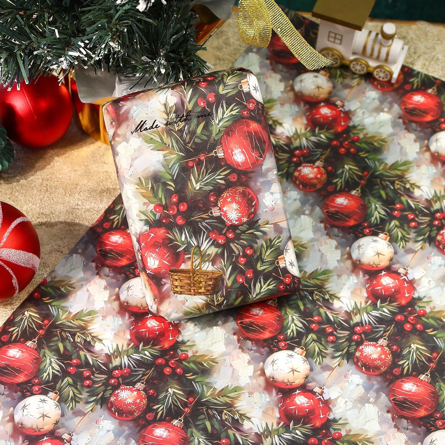 5pcs/pack Romantic Blessing Series Vintage Art Wrapping Paper Christmas Decoration Flower Handbook Material