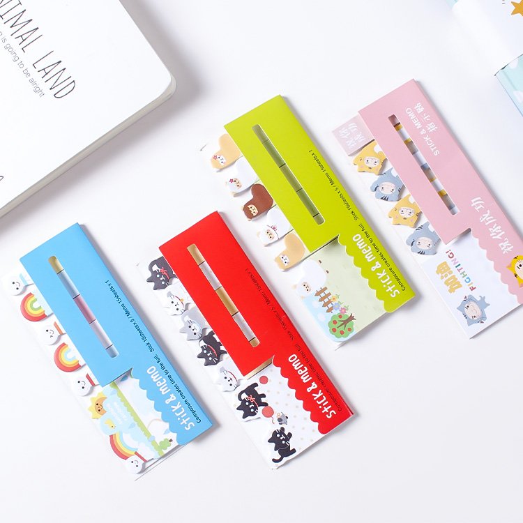 Custom Printed Logo Gradient Index Tabs Sticker Bookmark Flag Sticky Notes Paper Kawaii Bookmarks Planner Memo Pads