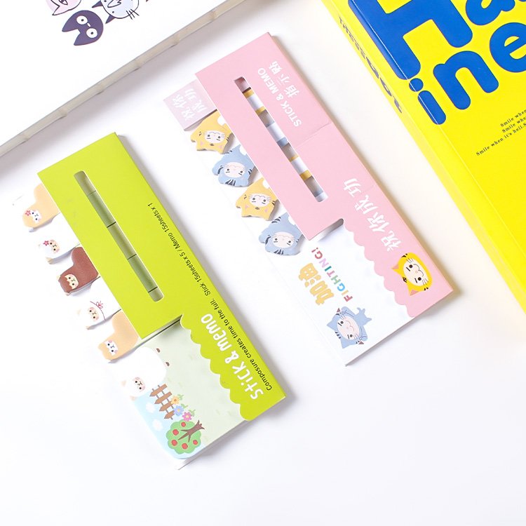 Custom Printed Logo Gradient Index Tabs Sticker Bookmark Flag Sticky Notes Paper Kawaii Bookmarks Planner Memo Pads