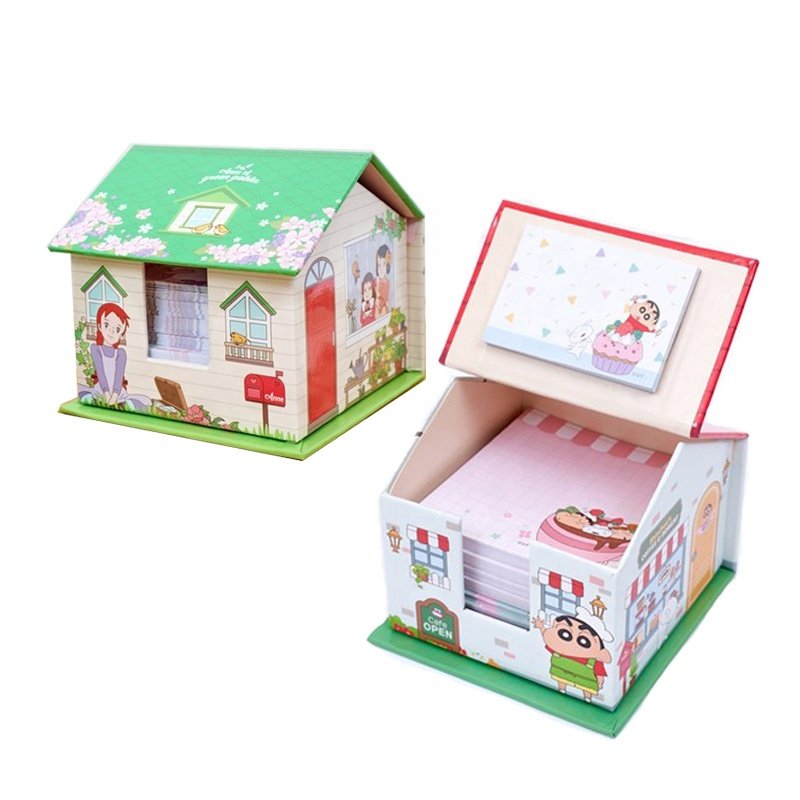 custom logo house shape memo pad sticky note holder