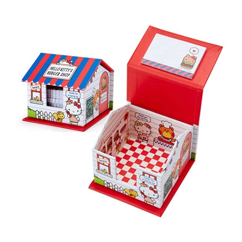 custom logo house shape memo pad sticky note holder