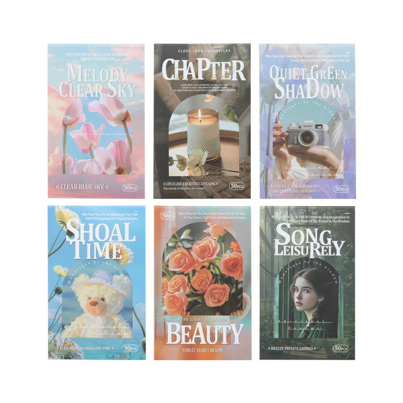 50pcs/pack grunge chapter vintage material paper cross-border decoration note book handbook sticker book