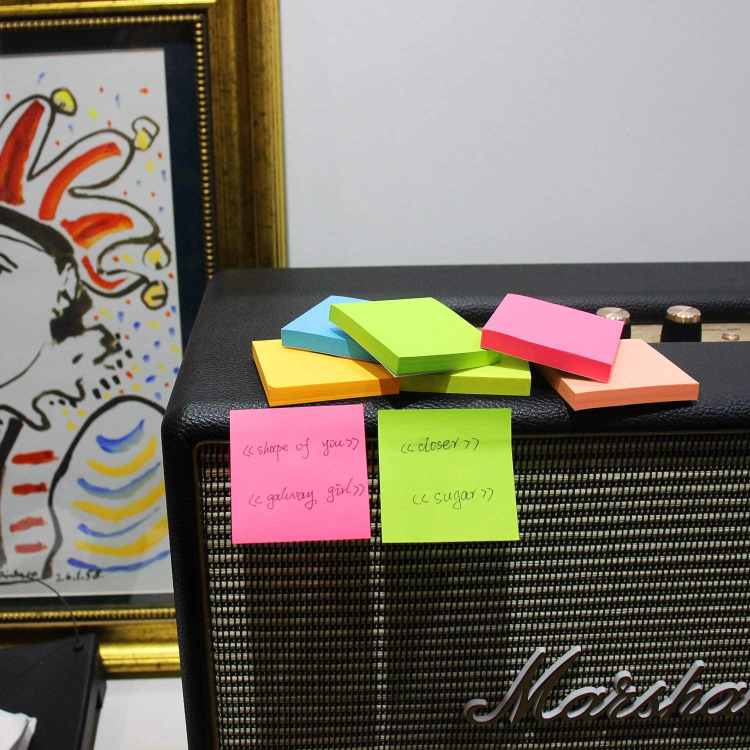 8 Pack Sticky Notes 3x3 Inches Bright Colors Self-Stick Pads Easy to Post for Home Office Notebook 82 Sheets/pad