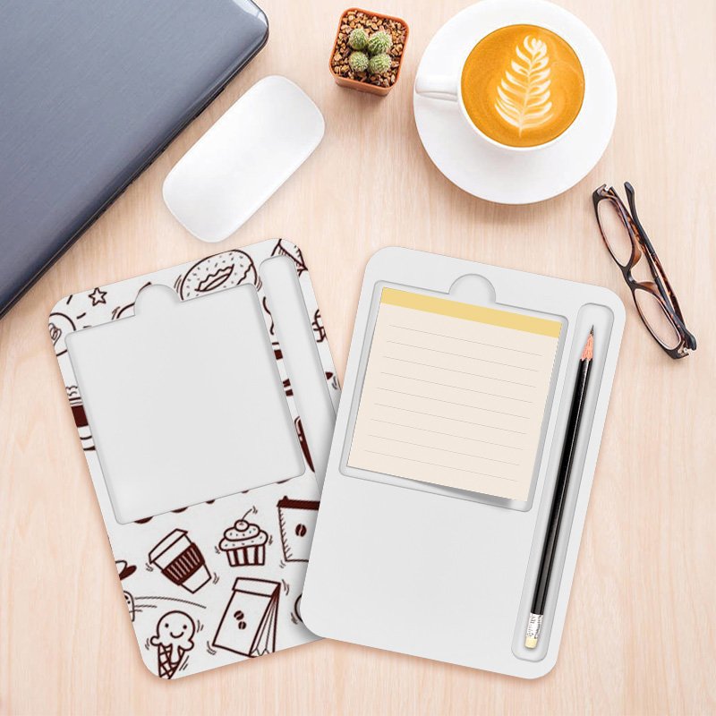 Factory supplier Single-sided White Sticky Note Tray Multiple Trays MDF Custom Sticky Notes Sublimation Note pad holder