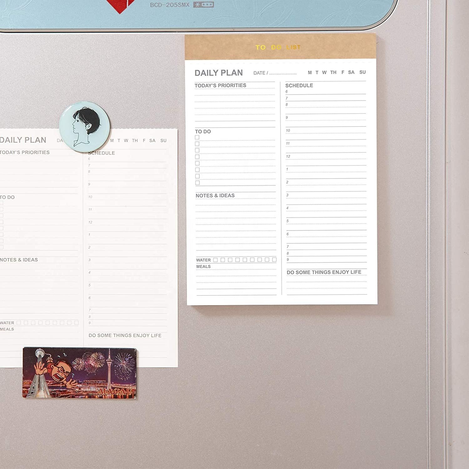 Daily to Do List Notepad with Tear-Off Planning Sheets,5.8*8.2 Magnetic Planner Checklist Organizing Memo Pad for Reminders