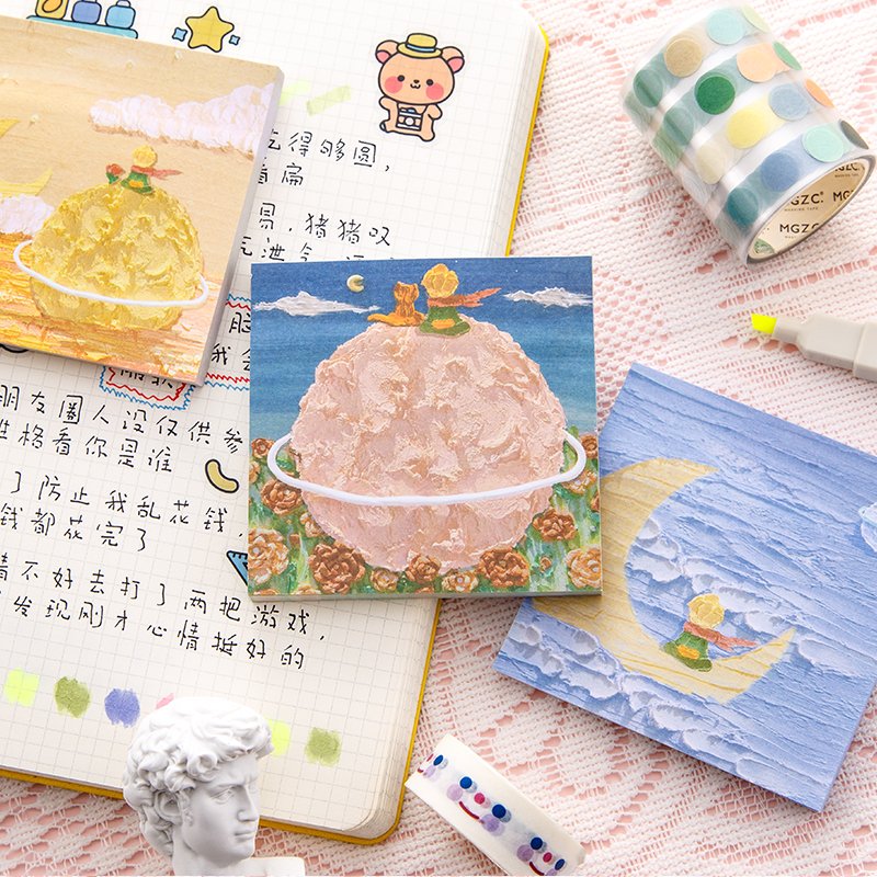 Hot Sale Top Quality Exquisite Little Prince Theme Paper Custom Pattern Memo Pads For Gift