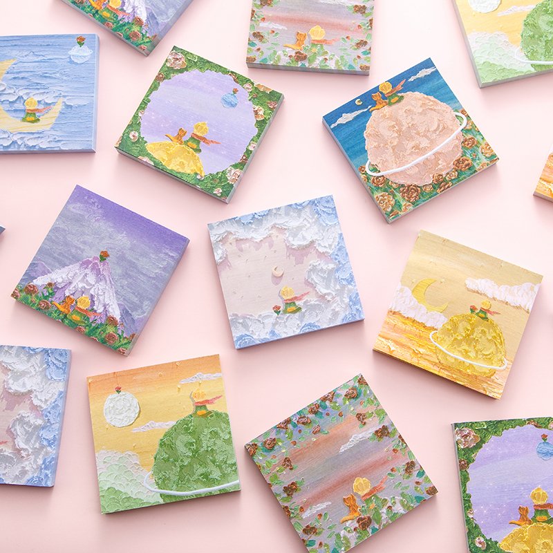 Hot Sale Top Quality Exquisite Little Prince Theme Paper Custom Pattern Memo Pads For Gift
