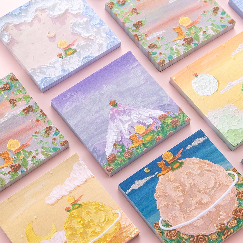 Hot Sale Top Quality Exquisite Little Prince Theme Paper Custom Pattern Memo Pads For Gift