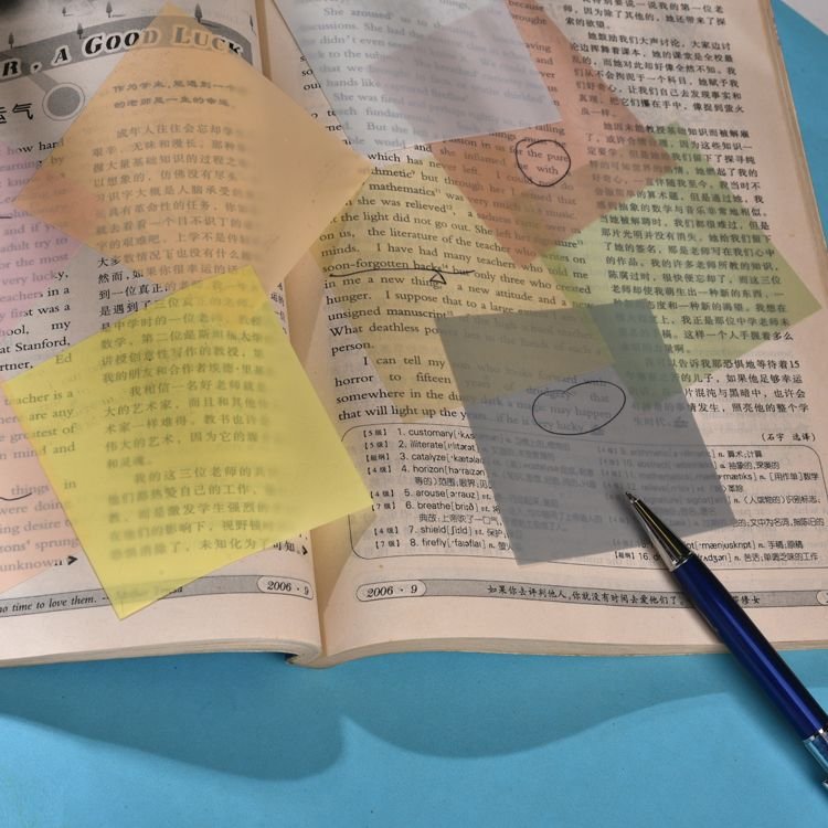 Moranti Self-Adhesive Memo Pad Waterproof PET Sticky Note with Magnetic Feature School Office Gift Use Available Various Colors
