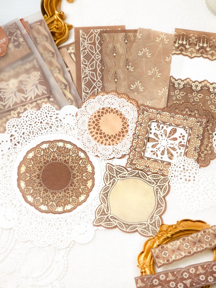 40 Pieces per pack Material Paper Dream Secret Series Vintage Lace Notebook DIY Decorative Stickers 8 Types