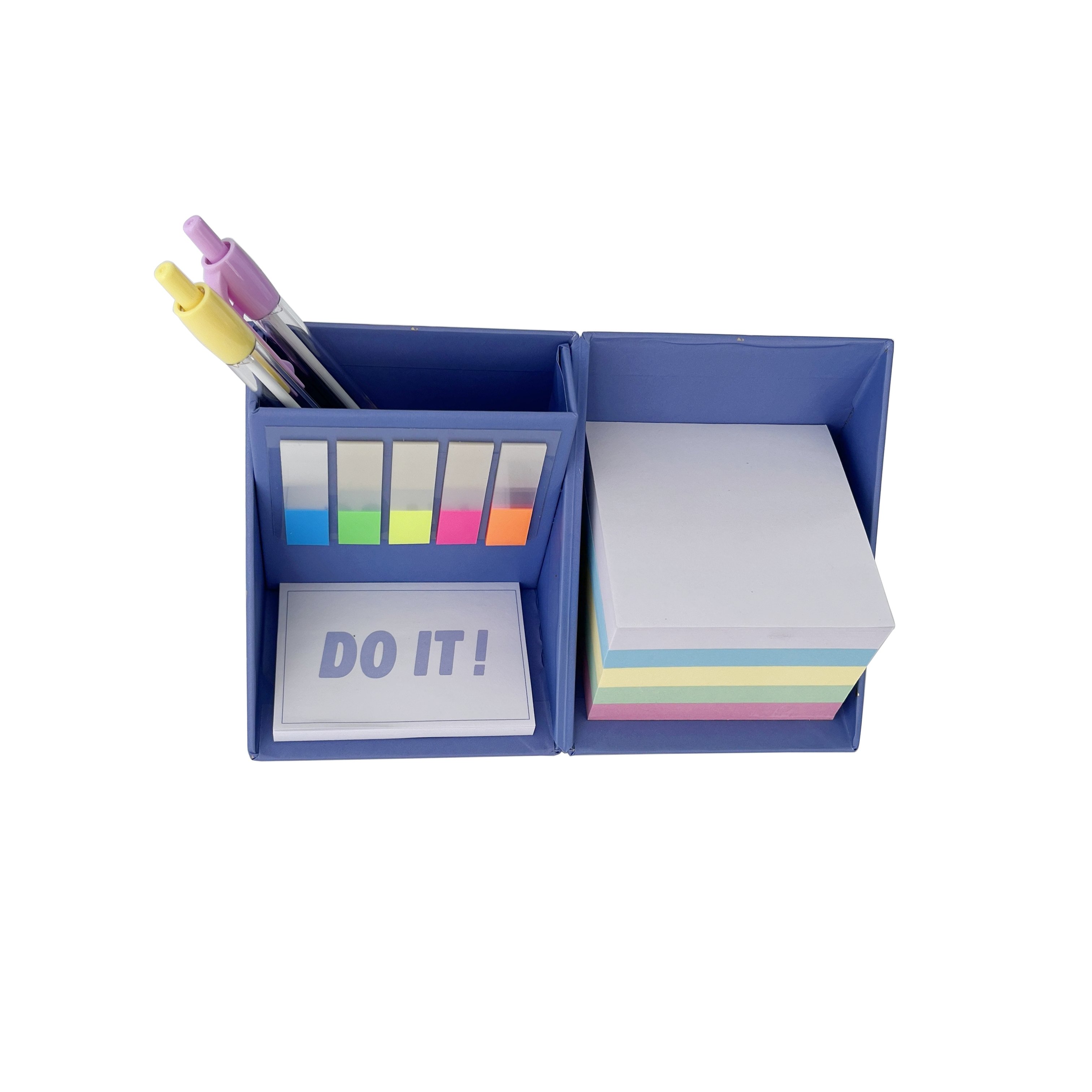 Custom design office school stationery magic cube memo pads pen holder sticky notes set