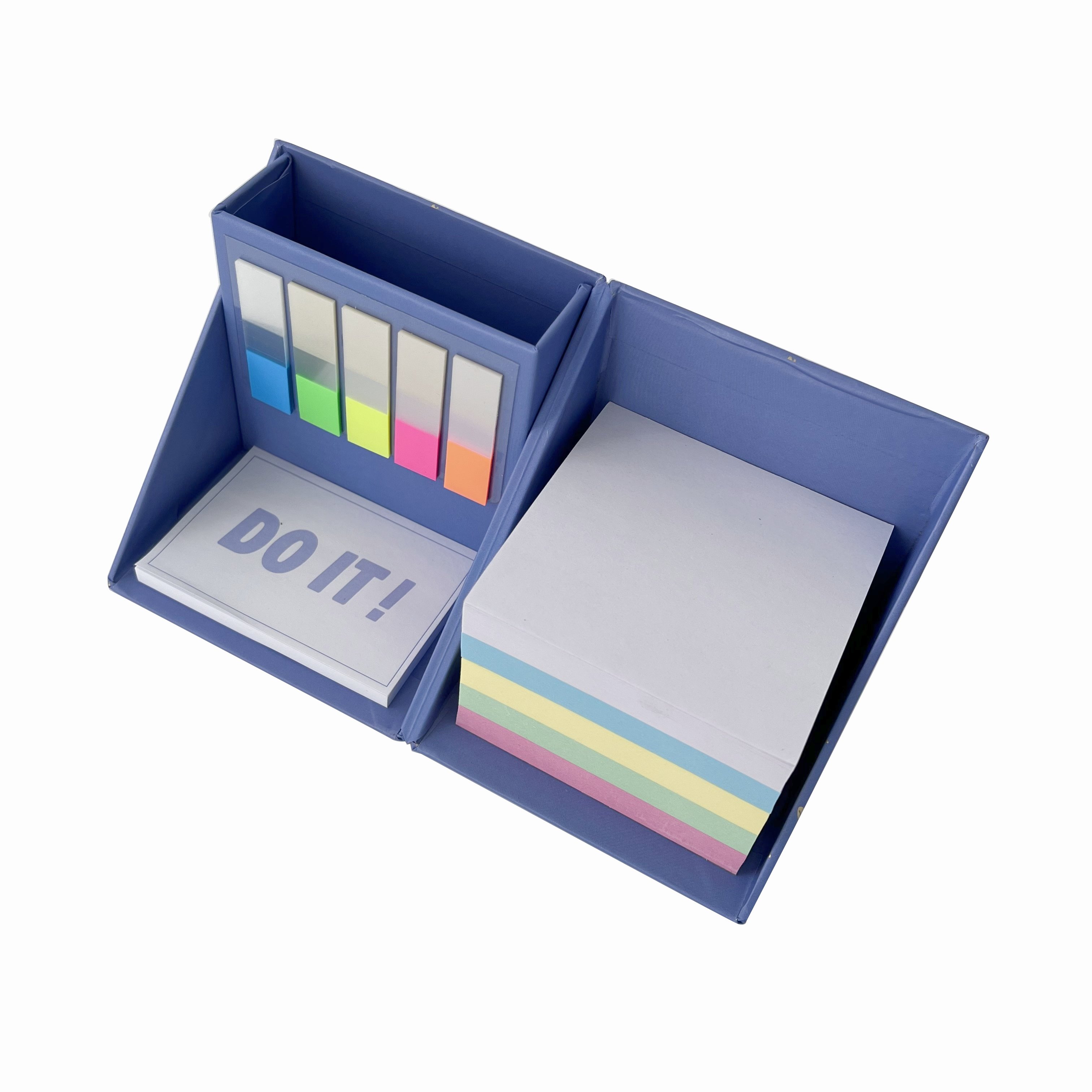 Custom design office school stationery magic cube memo pads pen holder sticky notes set
