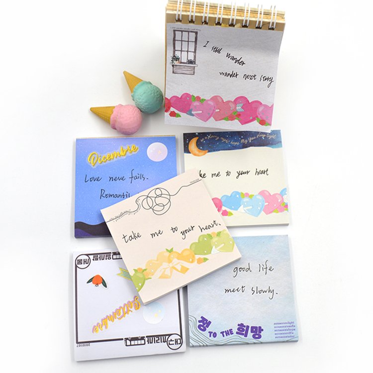 Sticky Note Gift Set School Supplies Wholesale Sticky Notes Customized Printing Colorful Custom Note Pad Cute Memopad