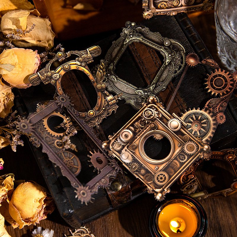 10 Pcs/Pack Mechanical Era Series Retro Hollow Hand Account DIY Material Decoration Base Memo Pad