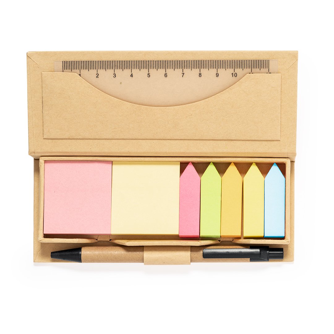 Personalized Office Student 220 Memo Pads Sticky Note Notepad Set With Bamboo Case Including A 12 Cm Ruler