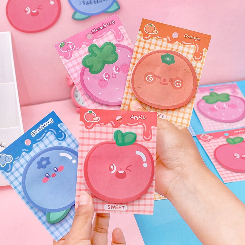 Factory cheap wholesale cute fruit shape school kids sticky notes kawaii