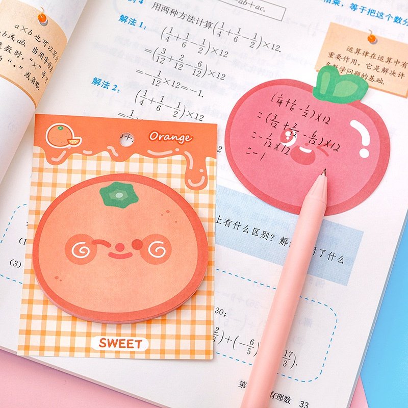 Factory cheap wholesale cute fruit shape school kids sticky notes kawaii