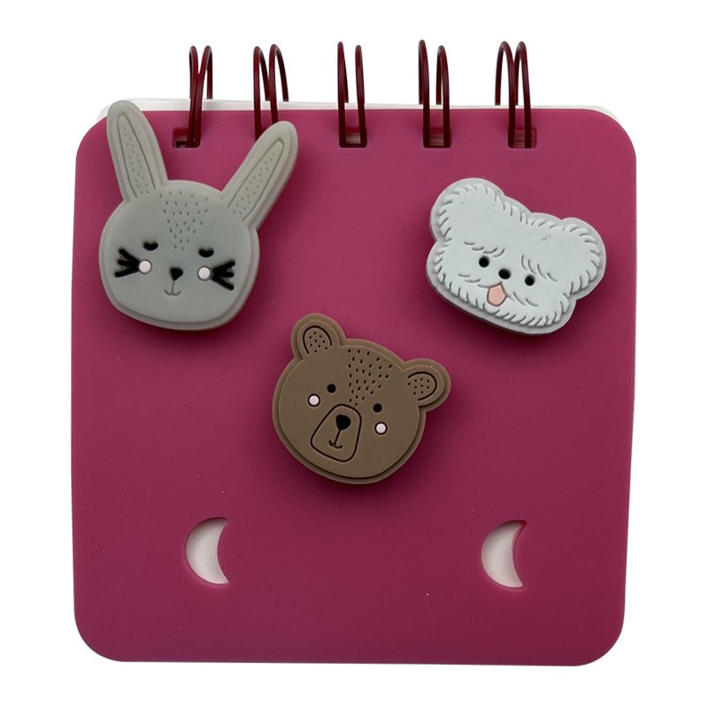 Customized Pocket Size Silicone Spiral Notebook for Students Cute Colorful Silicone Memo Pad Notepad With 3 Charms