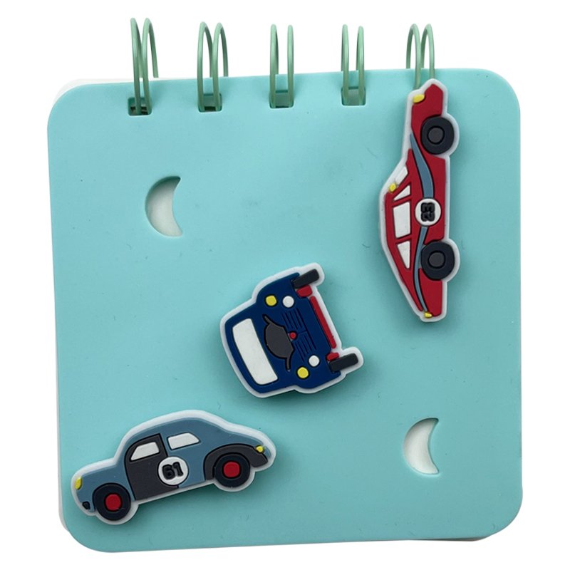 Customized Pocket Size Silicone Spiral Notebook for Students Cute Colorful Silicone Memo Pad Notepad With 3 Charms