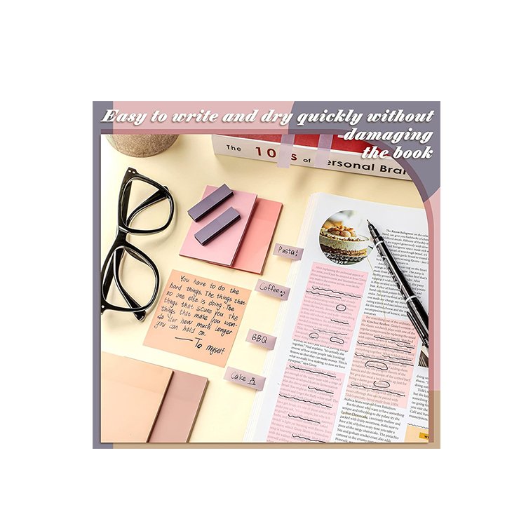 Supplier OEM creative design Pastel bible Transparent PET Sticky Note Sets pads Self-adhesive Memo Pad for Bible Journaling