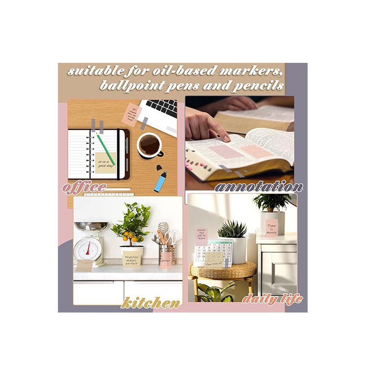 Supplier OEM creative design Pastel bible Transparent PET Sticky Note Sets pads Self-adhesive Memo Pad for Bible Journaling