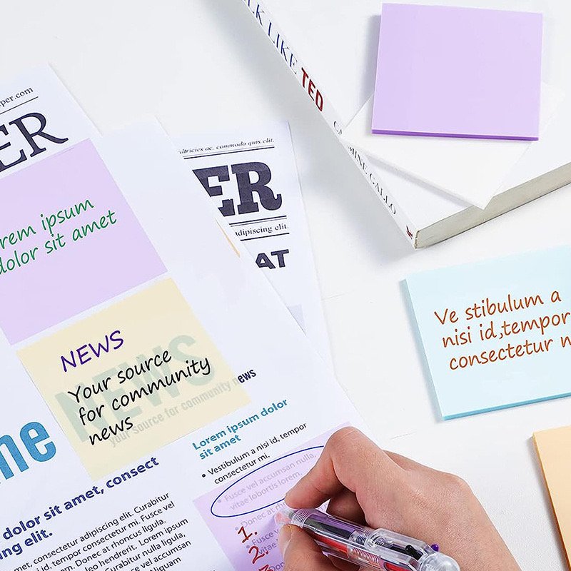 ABLE Transparent Sticky Notes-Waterproof Clear Memo Pads for School Office Use or as Gift Writing Pad