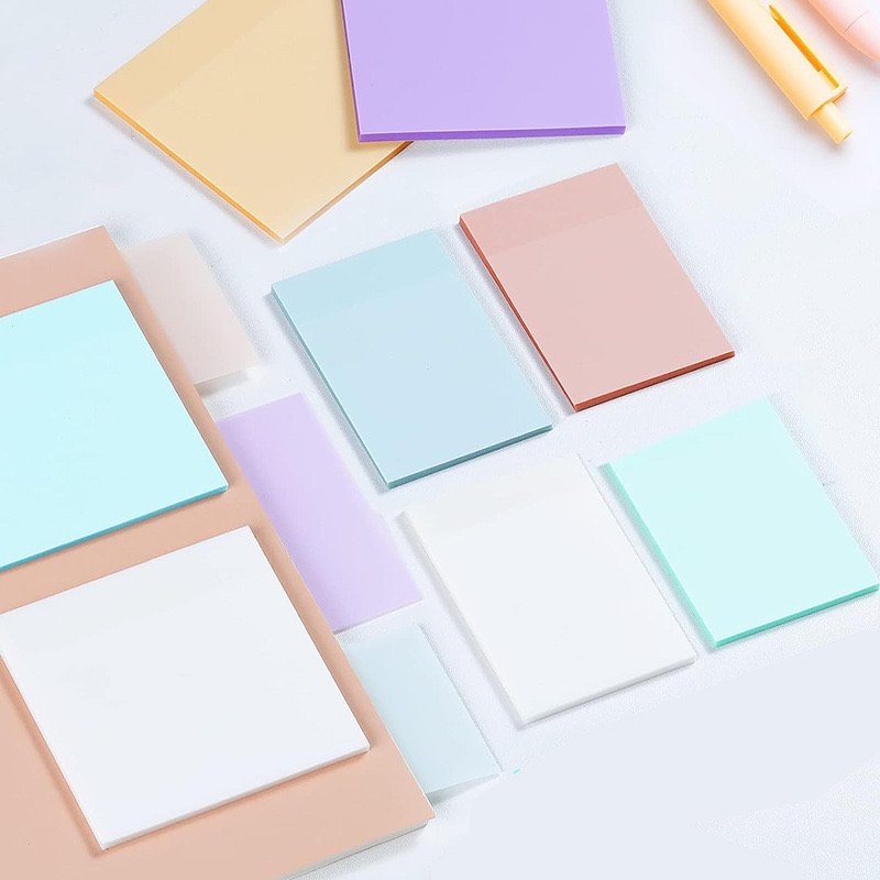 ABLE Transparent Sticky Notes-Waterproof Clear Memo Pads for School Office Use or as Gift Writing Pad