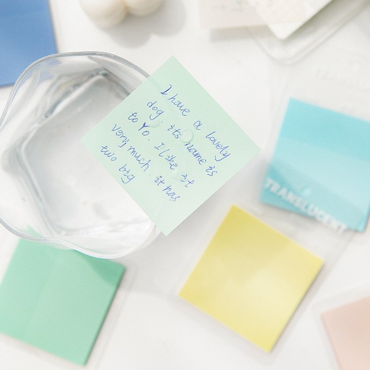 Custom Logo Sticky Notes Index Waterproof Multiple Colors PET Memo Pad Transparent Sticky Notes for Students