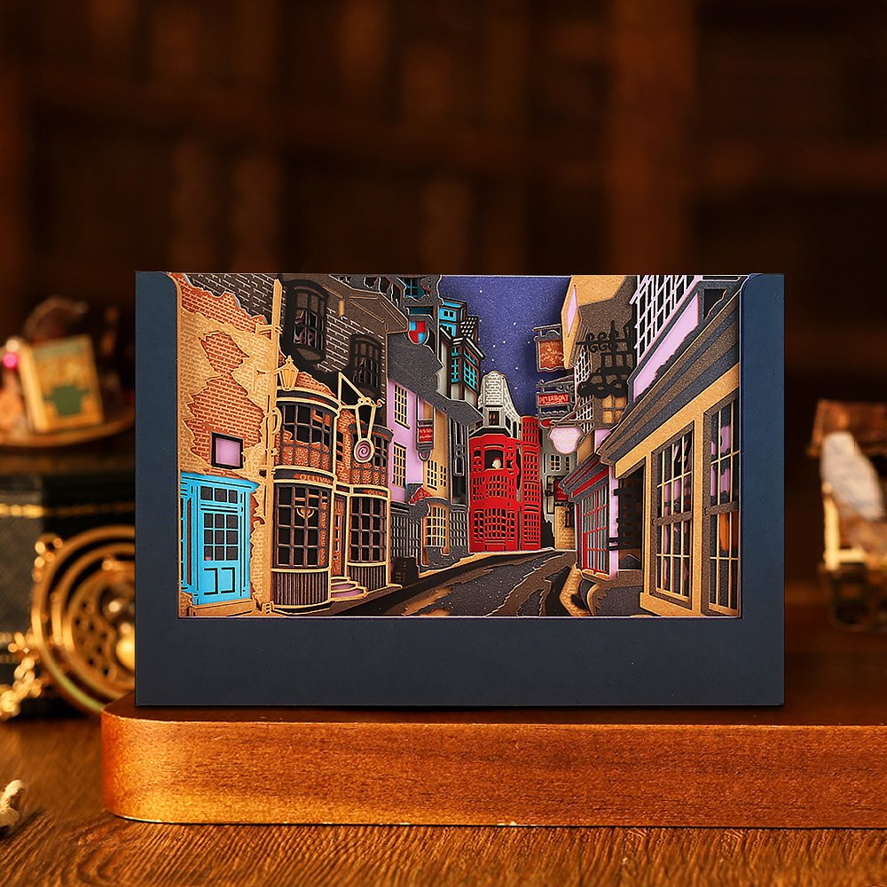 2025 New Product Hot Selling 3D Note Pad Creative Gift Beautiful City Diagan Alley Paper Carving Mom Pad Creative Gift Slip