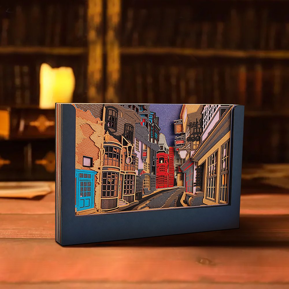 2025 New Product Hot Selling 3D Note Pad Creative Gift Beautiful City Diagan Alley Paper Carving Mom Pad Creative Gift Slip