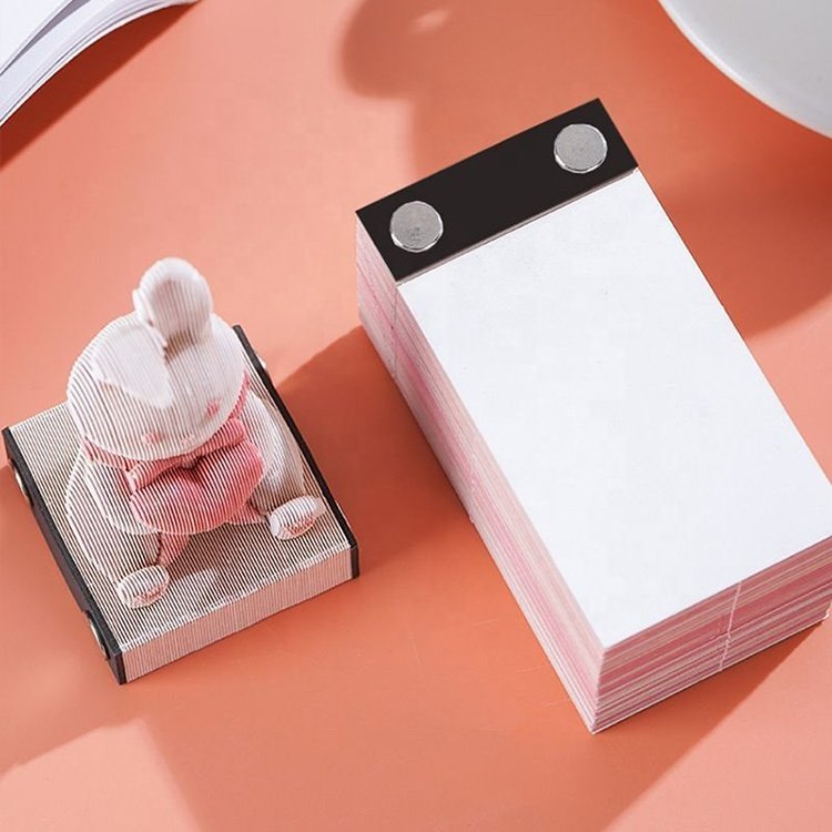 Supplier Custom Design Originality Design Memo Pad Custom Print Laser Cut 3D Memo Pad 3D Sticky Note