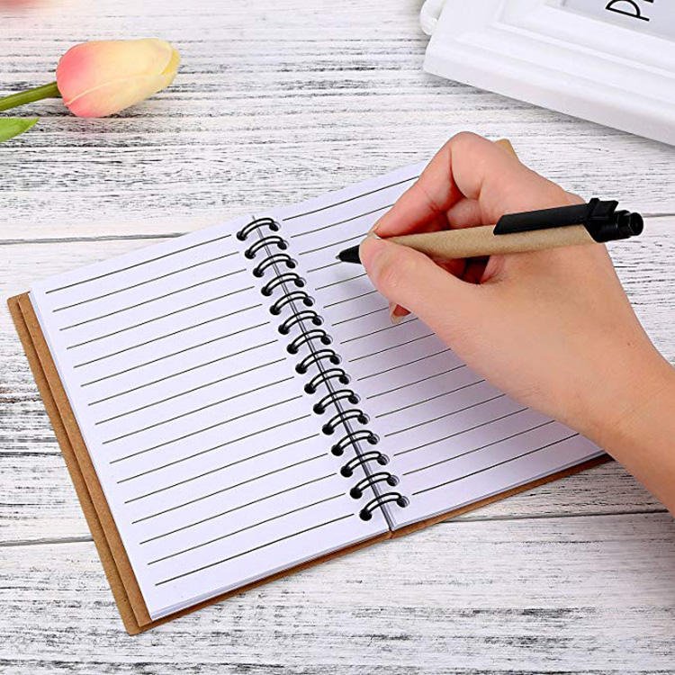 Custom Print Notepad With Pen Memo Sticky Notes Eco Kraft Paper Mini Notebook Note Pads With Pen