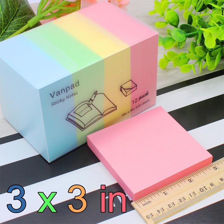 Self-Stick Pads 3x3 Inches 100 Sheets colorful sticky notes cube memo pads notepads