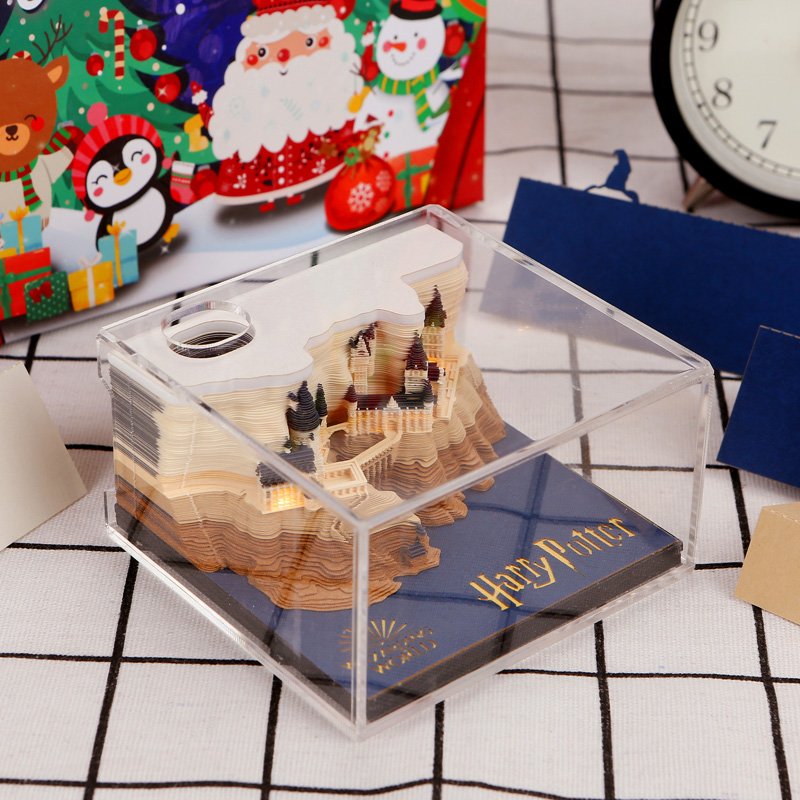 Factory Sale Various 3D Design Hary Potter Paper Block Notes Cube Hogwarts Castle Sticky Notes Memo Pad