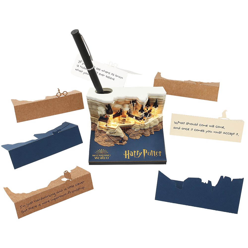 Factory Sale Various 3D Design Hary Potter Paper Block Notes Cube Hogwarts Castle Sticky Notes Memo Pad