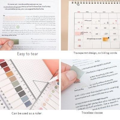 New style PET index sticky note Cartoon ledger originality transparent Stationery set School supplies Wholesale