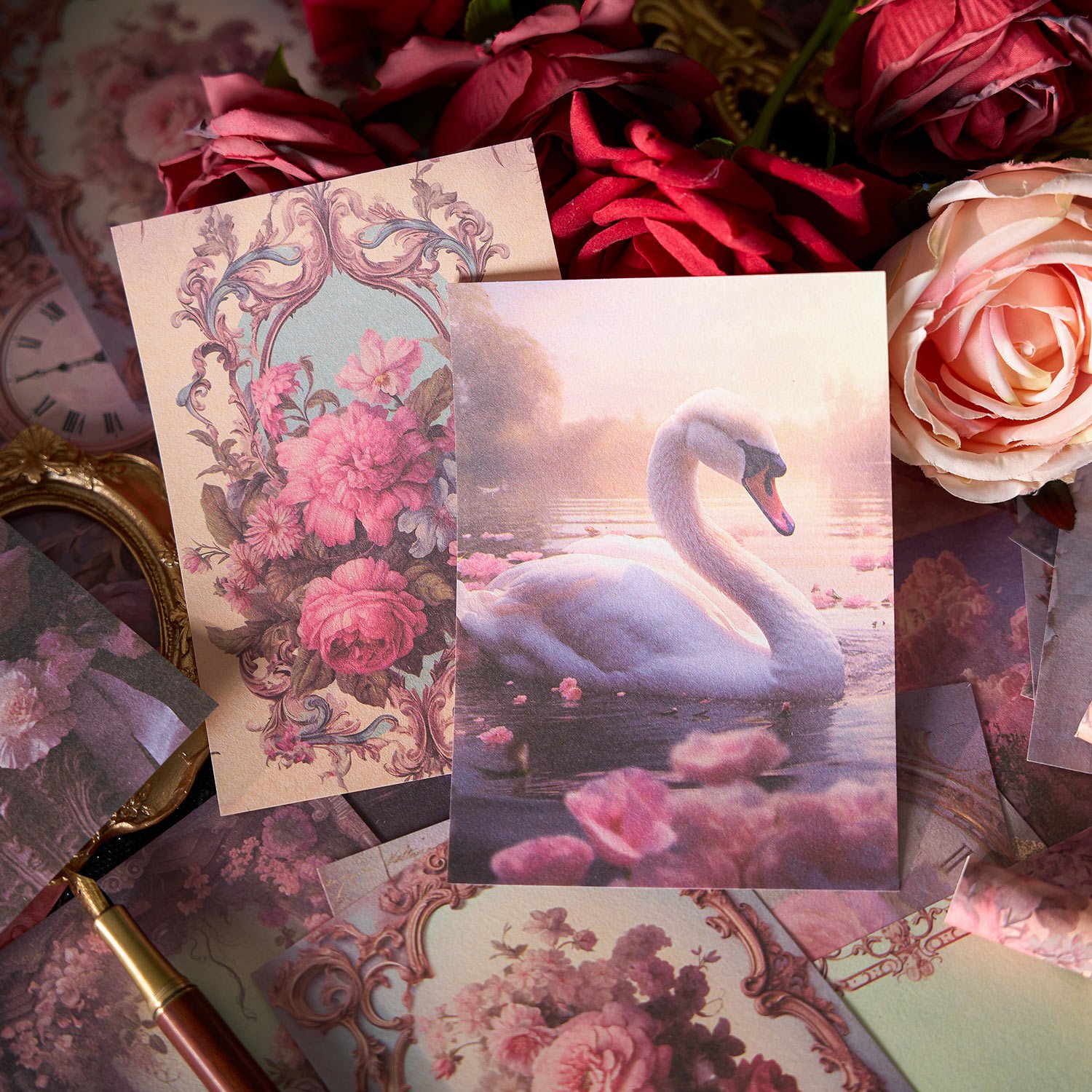 50pcs/pack Sketch Paper Beauty Dream Series Sketch Pack Vintage Style Handbook Collage Background Decoration