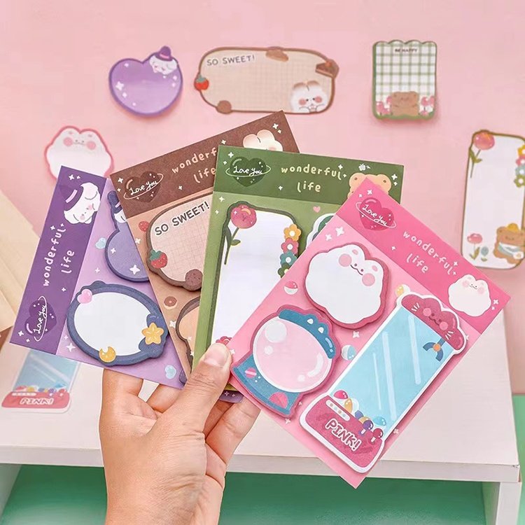 Custom Personalized Shapes Logo Custom Sticky Memo Notes Die Cut Unique Customizable Die Cut Memopad Sticky Note Sets