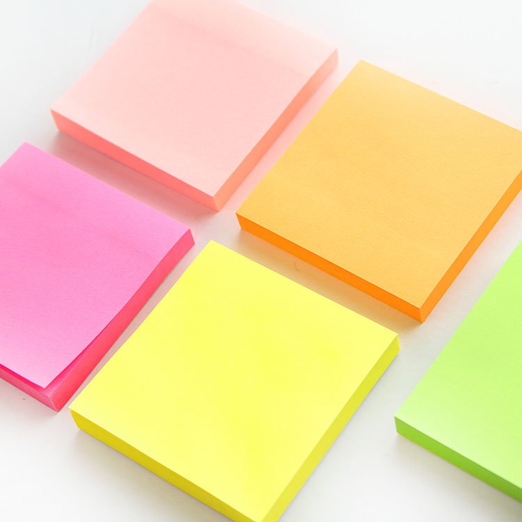 Hengxin Book Sticky Notes Fluorescent Colors 3*3inch Self-Adhesive Stationery Paper Notepad For Students