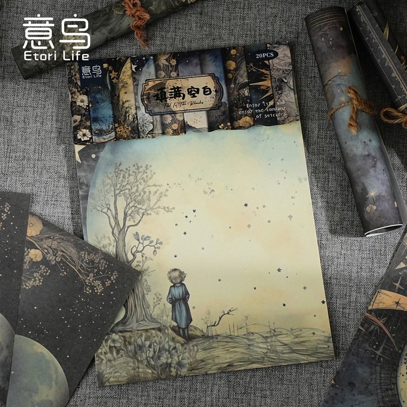 20pcs/pack of material paper Fill in the blanks Retro dark handbook decorative material