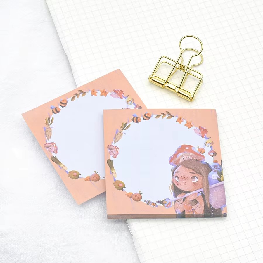 Custom Promotional Personalized Office Supplies Cute Stickers Sticky Notepad Customized Calendar Cartoon Retro Style Memo Pads