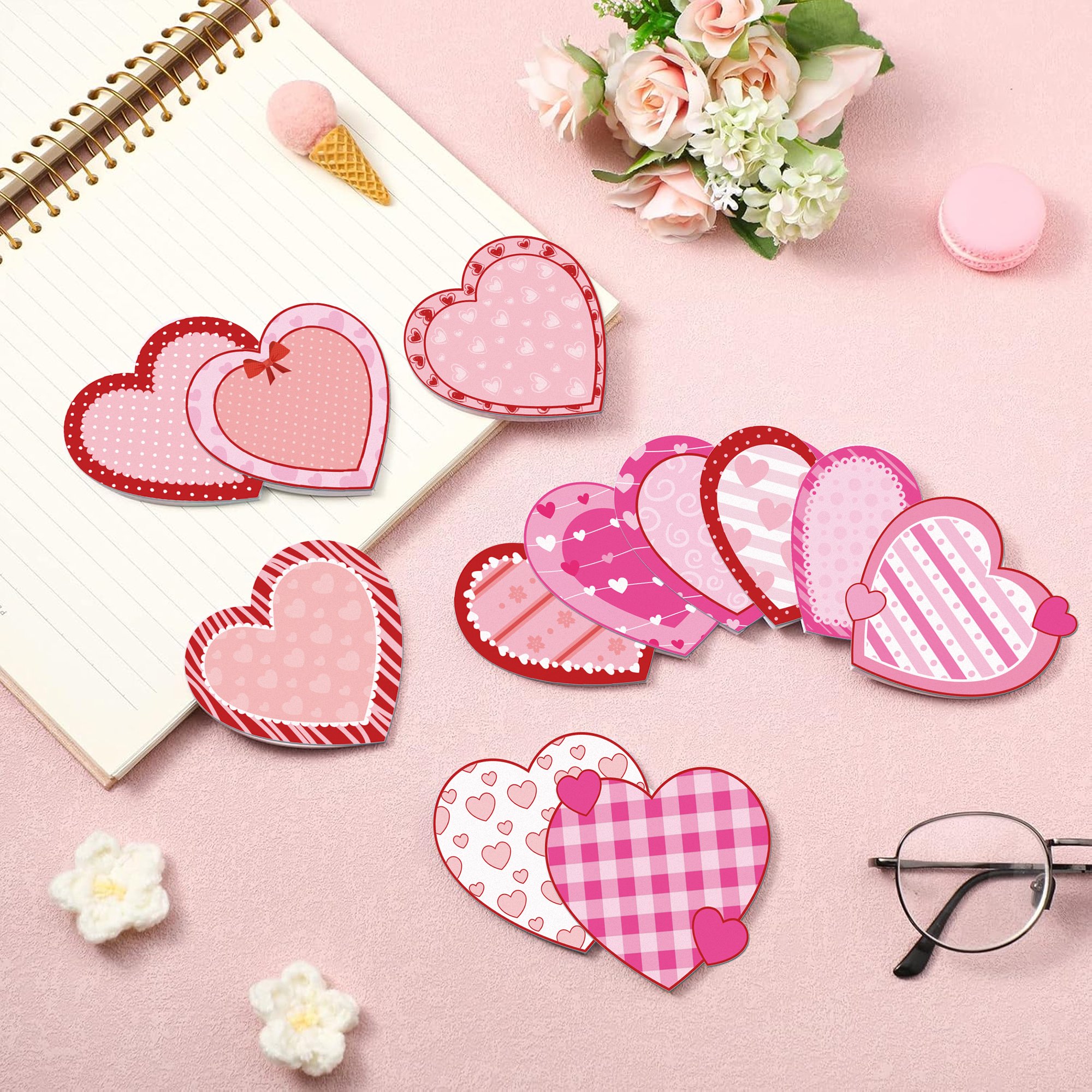 UB029 Valentine's Day Love Pattern Alien Sticky Notes Notepad For Office Gift Valentine's Day Party Decoration Supplies