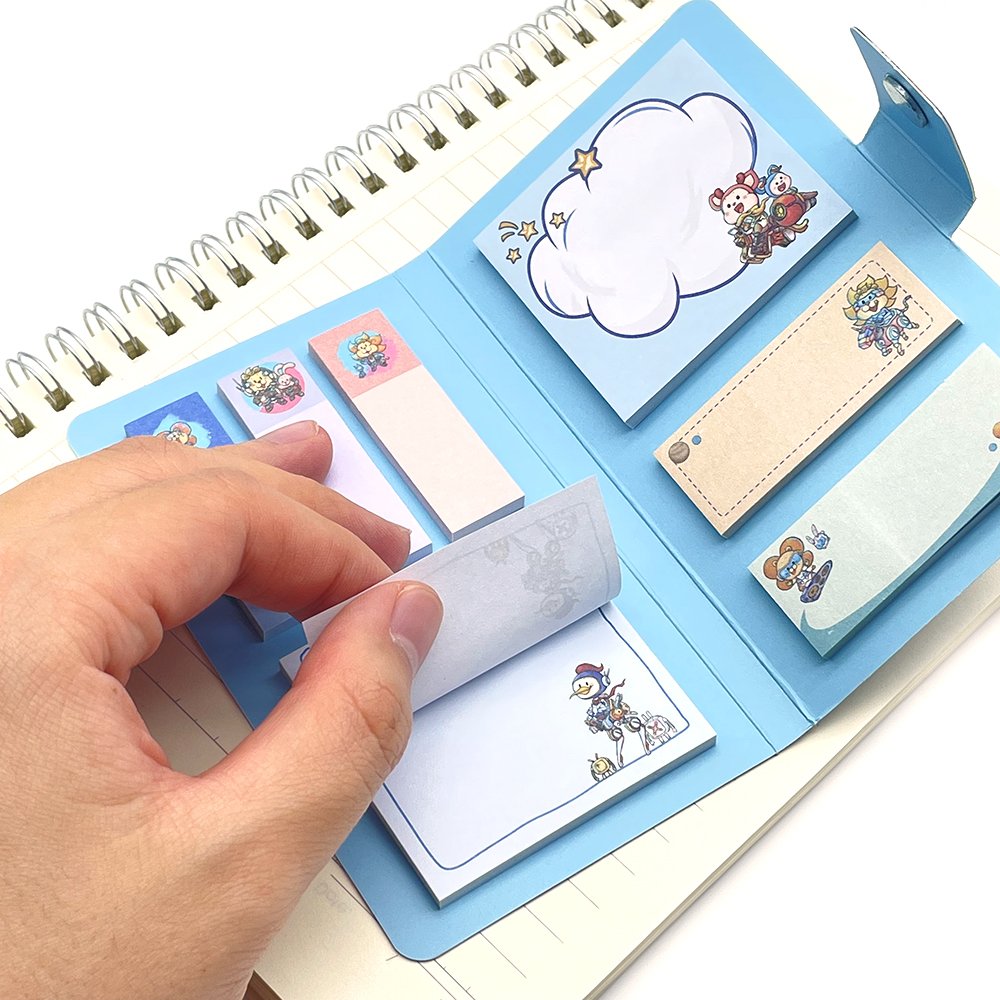 Wholesale Cute Long combination cartoon color notes set printed paper Student kawaii sticky note pad