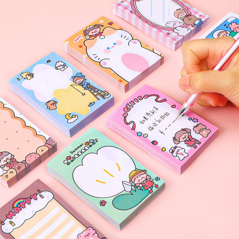 80 pages per pack Cartoon Cute Girl Sticky Notes Notebook Sticker Note Paper Portable Small Notebook Memo Pad
