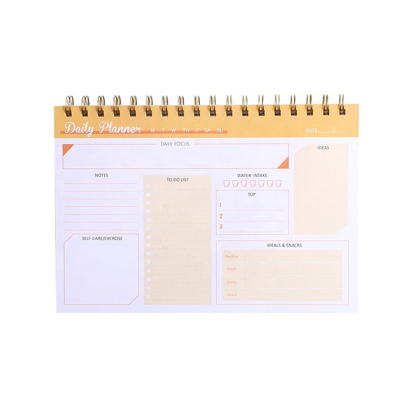 Hot selling Daily Weekly Planner NoteBook PP Spiral Notepad Plan Custom Memo Pad Notepads